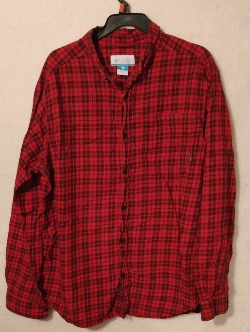 Men's Columbia Red Plaid Button-Up Shirt